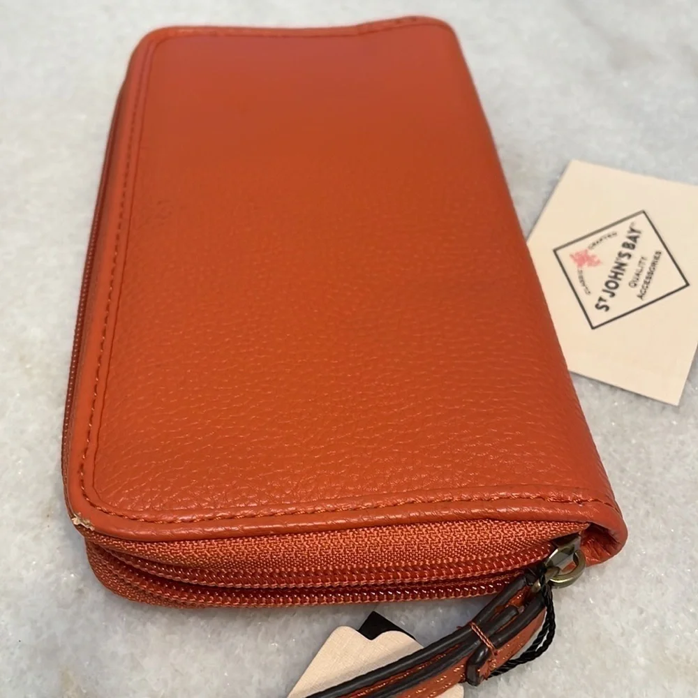 St John’s Bay zip around burnt orange wallet woman New quality accessory OS bag